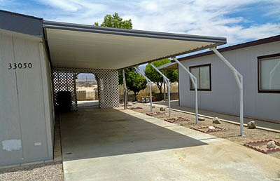 Mobile Home Awning with offset posts by Aladdin Patios